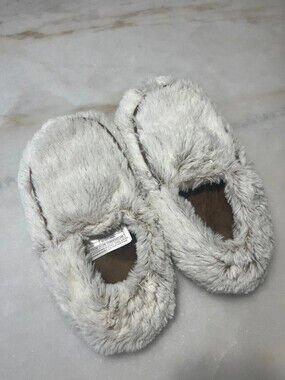 Warmies cream and tan slippers